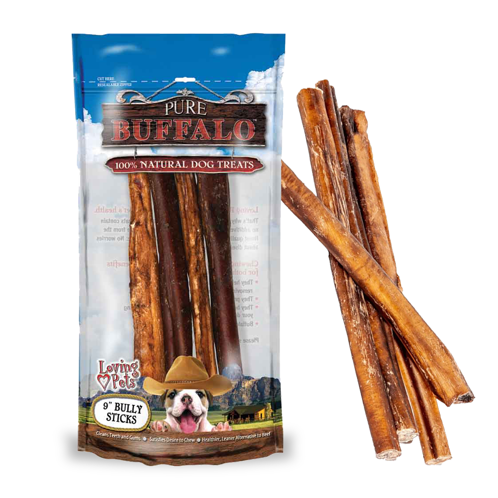 PURE BUFFALO Bully Sticks 9" 4pk